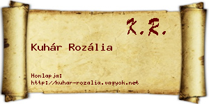 Kuhár Rozália névjegykártya