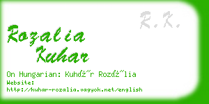 rozalia kuhar business card